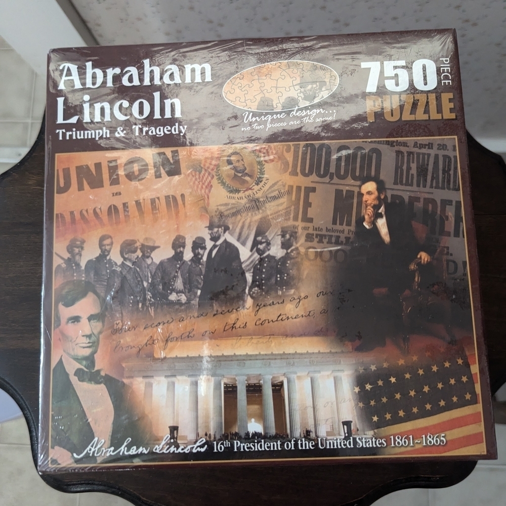 🧣 Abraham Lincoln Triumph & Tragedy Puzzle NIB still sealed gift worthy